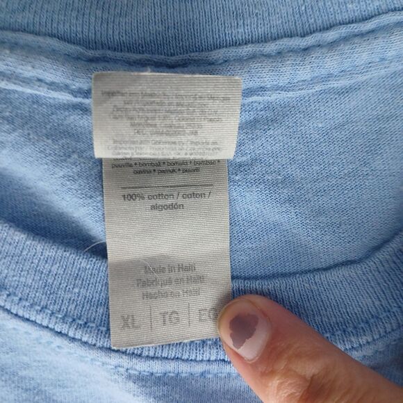 Cropped T-Shirt Not Today Satan Blue Crew Neck Raw Hem Graphic Tee Humor - Picture 5 of 7